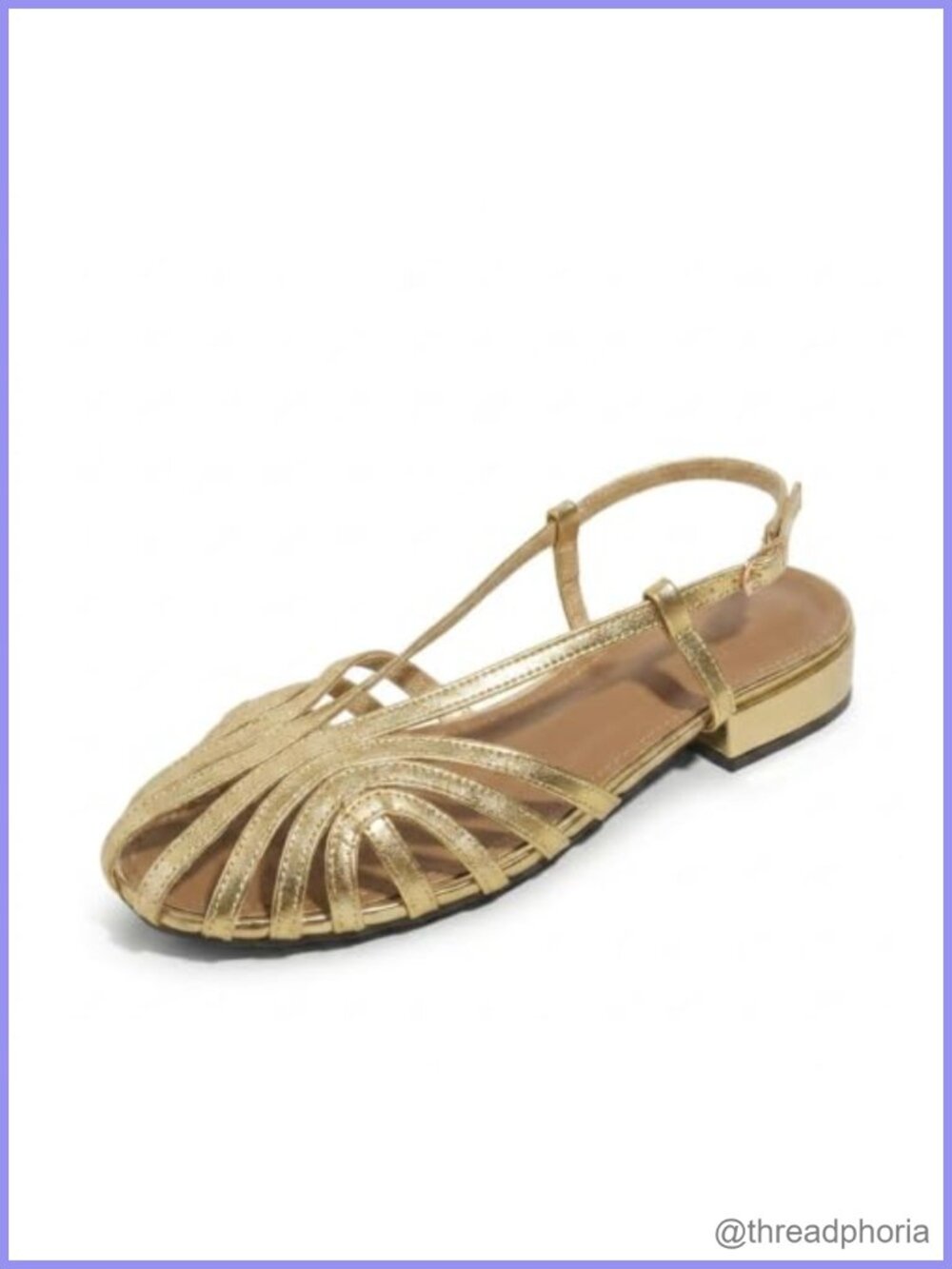 Women's Slingback Flat Sandals Open Toe Low Heel Buckle Strap
